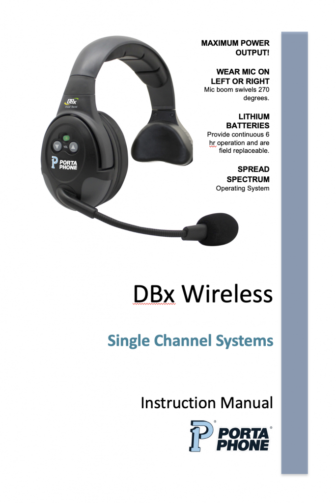 DBx Single Channel System Instructions